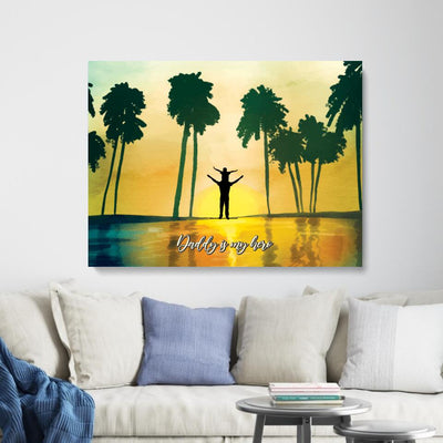 Sunset Personalized Canvas For Father's Day