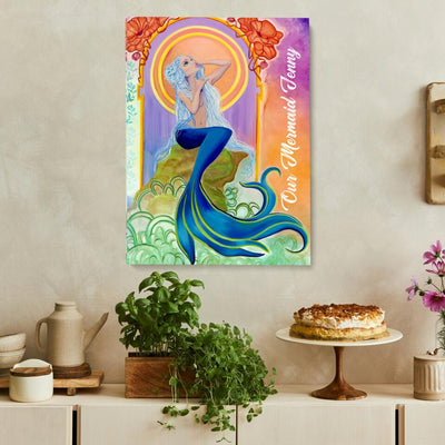 Art Nouveau Shaka Mermaid Personalized Canvas